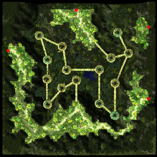 แผนที่ย่อ Umbala Hoomga Forest พร้อมจุดวาร์ป